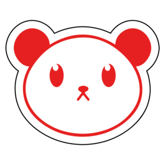 Cute Little Panda Sticker (Red)